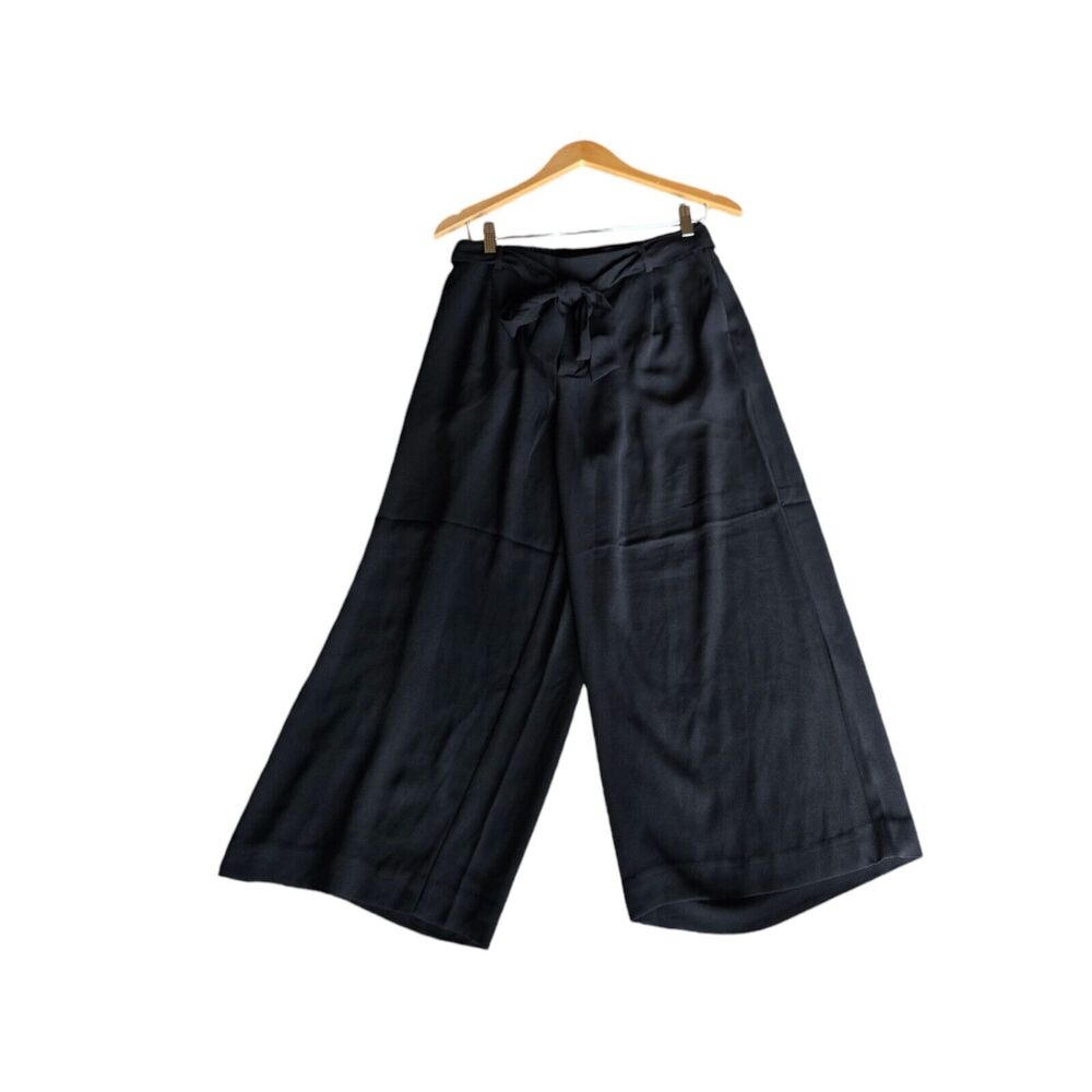 TAHARI Wide Leg Pants Tie Belted Waist Cropped‎ MEDIUM Nordstrom